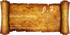 Jockel Hajna névjegykártya